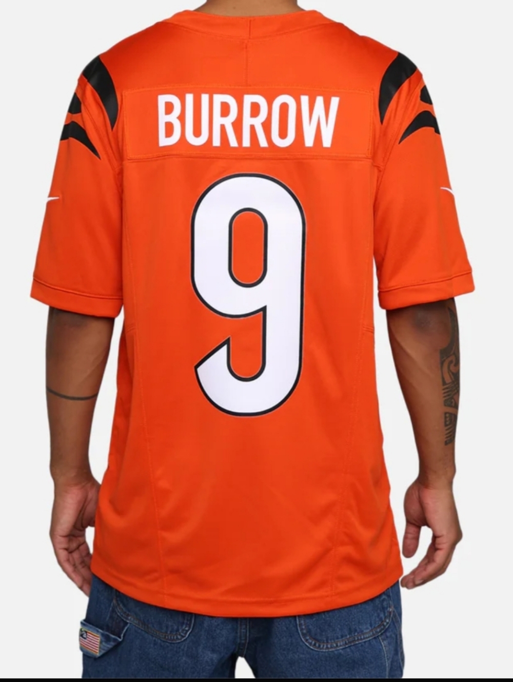 NFL Orange Joe Burrow #9 Men’s Jersey